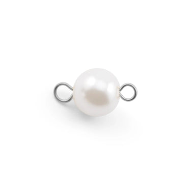 Silver Glass Pearl Connector Charm