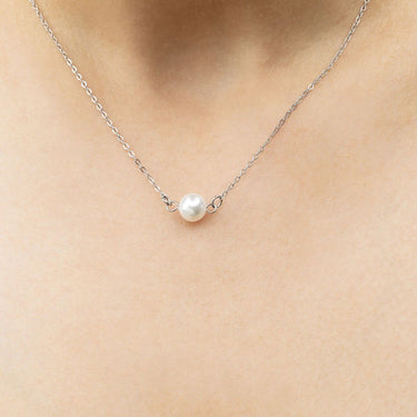 Silver Glass Pearl Connector Charm
