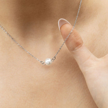 Silver Glass Pearl Connector Charm