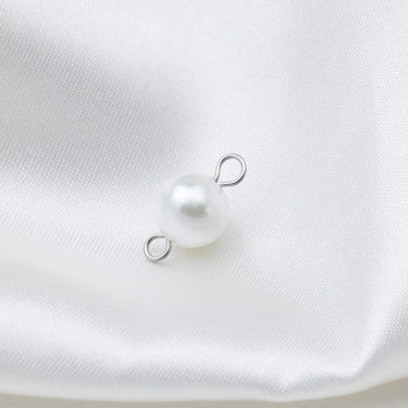 Silver Glass Pearl Connector Charm