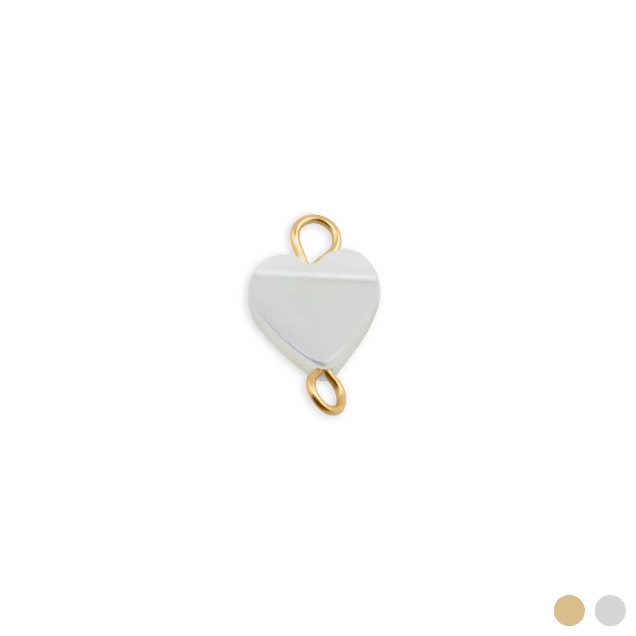 Gold Shell Heart Connector Charm