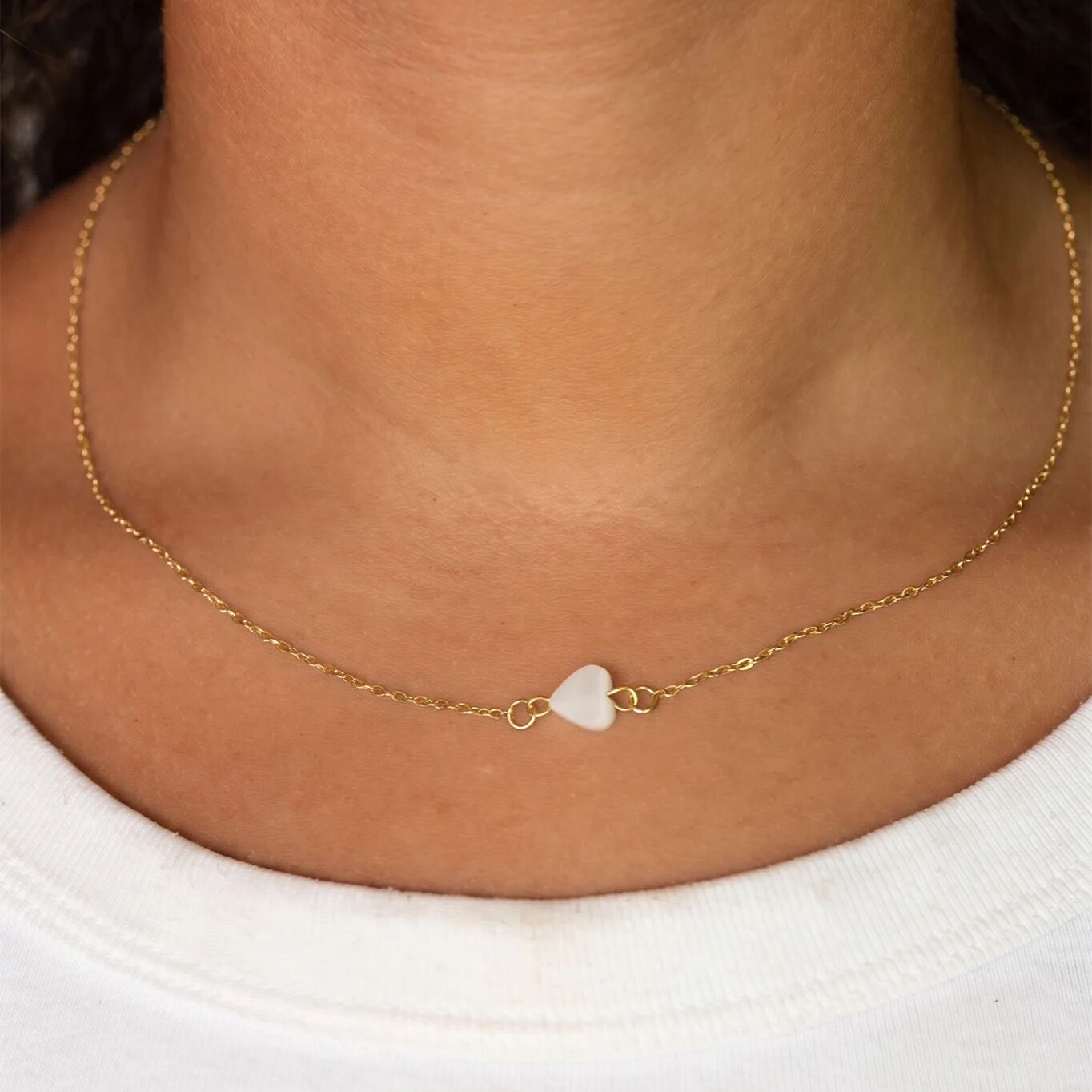 Gold Shell Heart Connector Charm