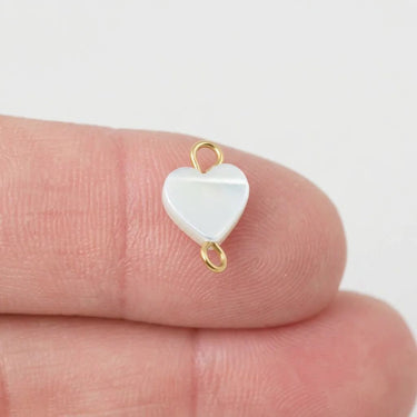 Gold Shell Heart Connector Charm- Scale shot