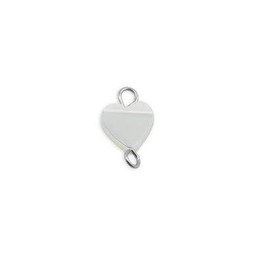 Silver Shell Heart Connector Charm
