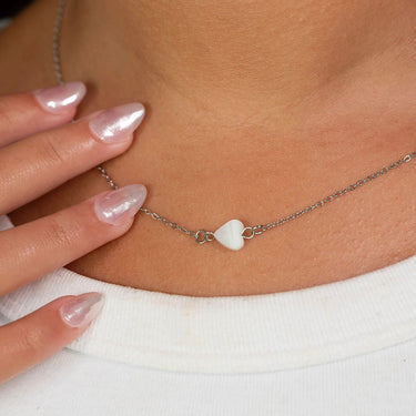 Silver Shell Heart Connector Charm