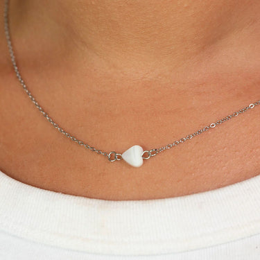 Silver Shell Heart Connector Charm