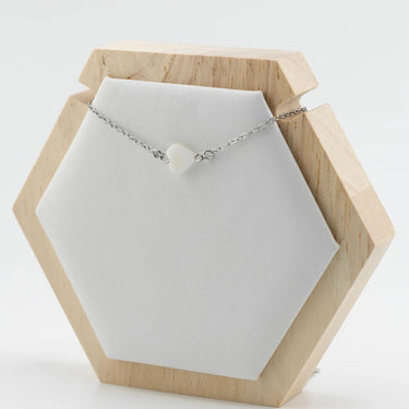 Silver Shell Heart Connector Charm