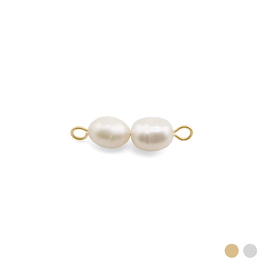 Gold Double Freshwater Pearl Connector Charm