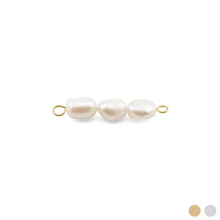 Gold Triple Freshwater Pearl Connector Charm