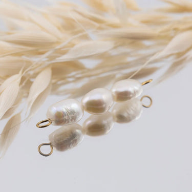 Gold Triple Freshwater Pearl Connector Charm