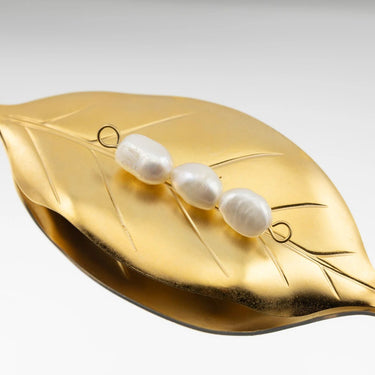 Gold Triple Freshwater Pearl Connector Charm