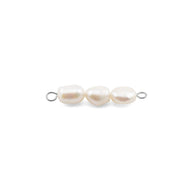 Silver Triple Freshwater Pearl Connector Charm