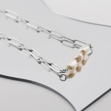 Silver Triple Freshwater Pearl Connector Charm