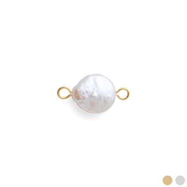 Gold Baroque Pearl Connector Charm