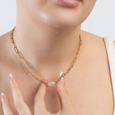 Gold Baroque Pearl Connector Charm