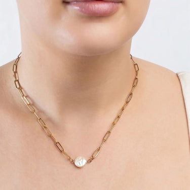 Gold Baroque Pearl Connector Charm