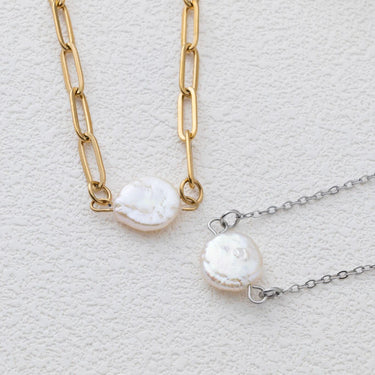 Gold and Silver Baroque Pearl Connector Charm