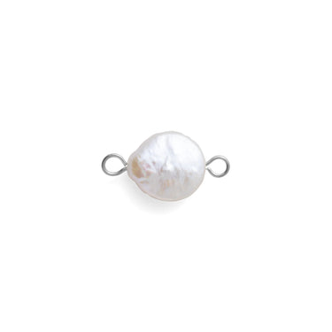 Silver Baroque Pearl Connector Charm