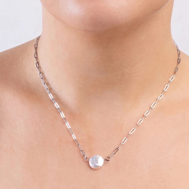Silver Baroque Pearl Connector Charm
