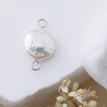 Silver Baroque Pearl Connector Charm