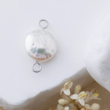 Silver Baroque Pearl Connector Charm