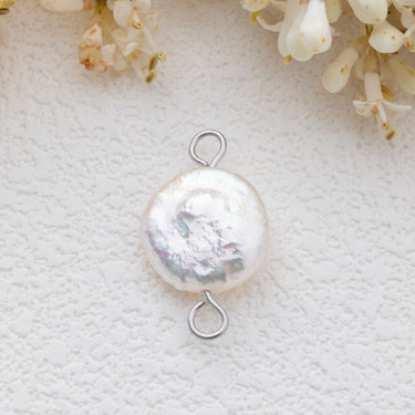 Silver Baroque Pearl Connector Charm