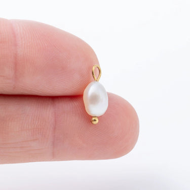Gold Freshwater Pearl Charm- Scale shot