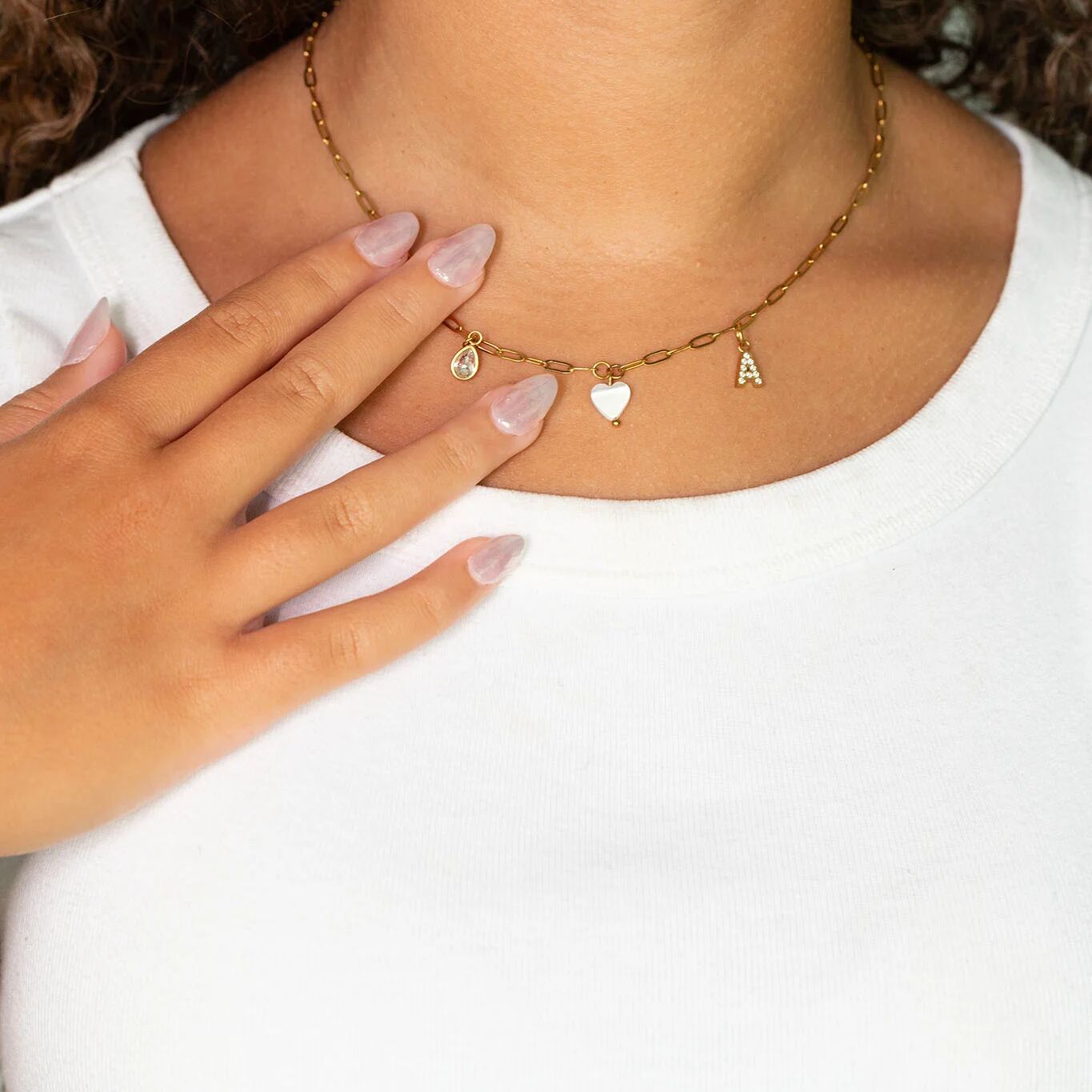 Gold Shell Heart Charm