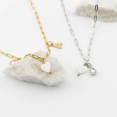 Gold and Silver Shell Heart Charm