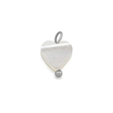 Silver Shell Heart Charm