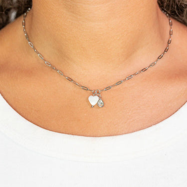 Silver Shell Heart Charm