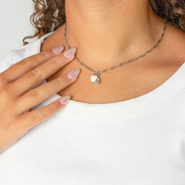 Silver Shell Heart Charm