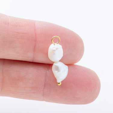 Gold Double Freshwater Charm- Scale shot 