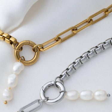 Gold and Silver Triple Freshwater Pearl Charms