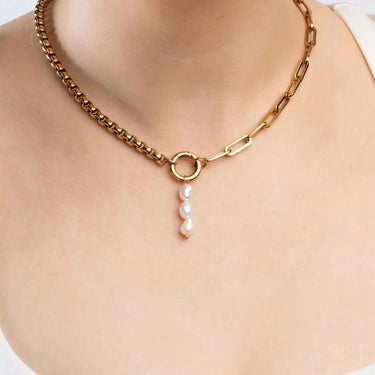Gold Triple Freshwater Pearl Charm