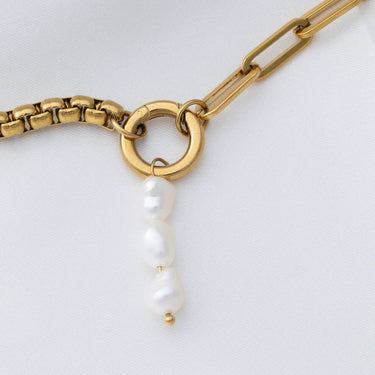 Gold Triple Freshwater Pearl Charm