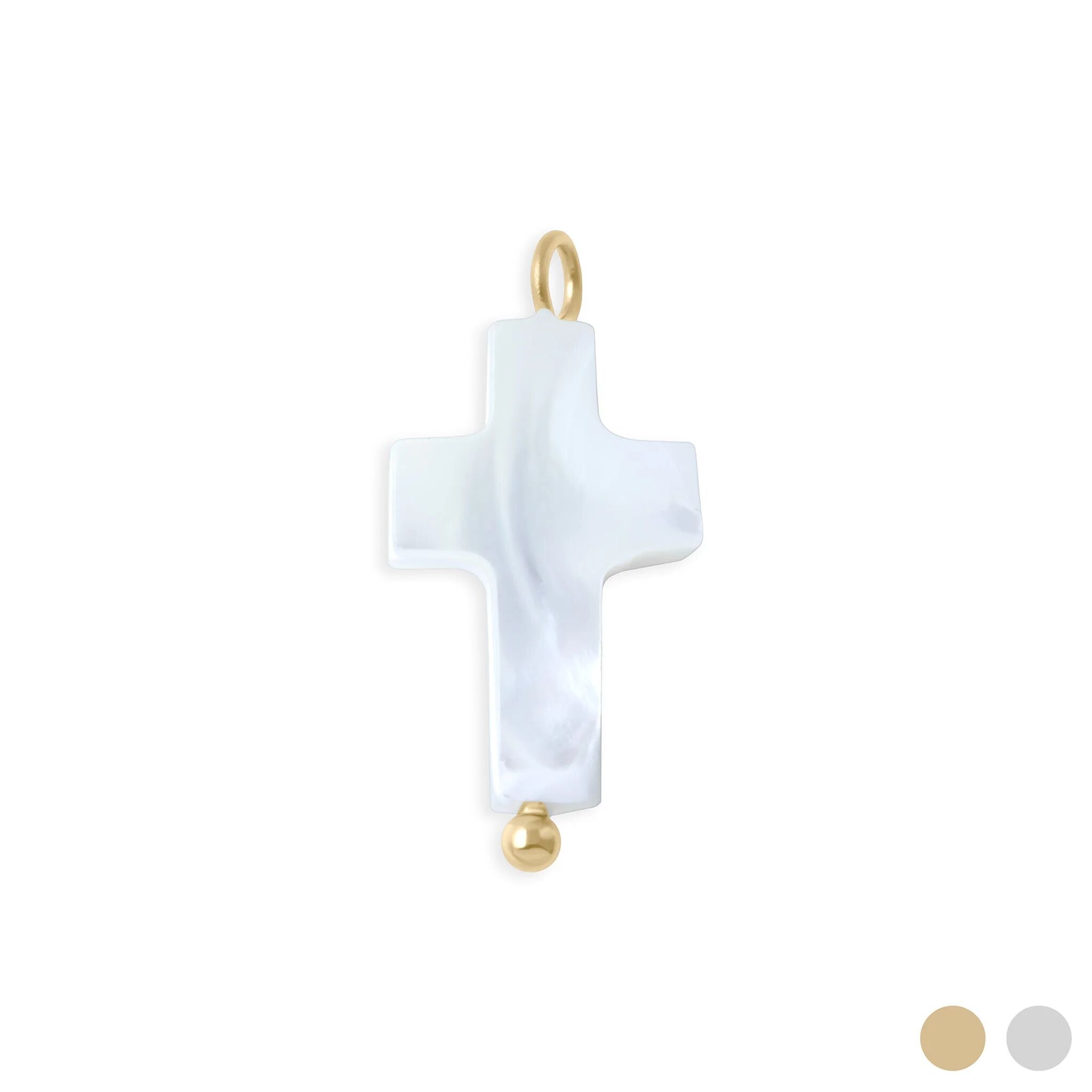 Gold Shell Cross Charm