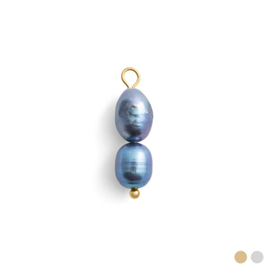 Gold Double Black Pearl Charm