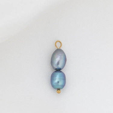 Gold Double Black Pearl Charm