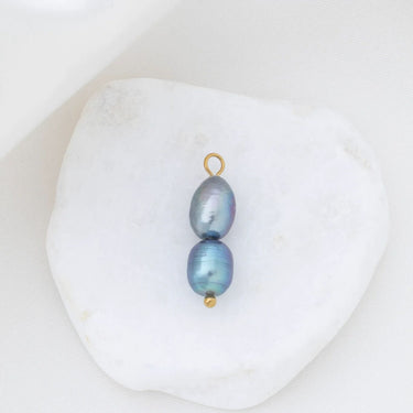 Gold Double Black Pearl Charm
