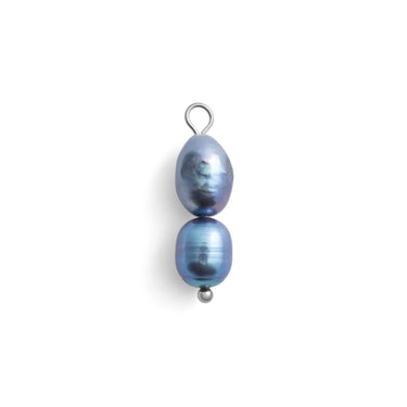 Silver Double Black Pearl Charm