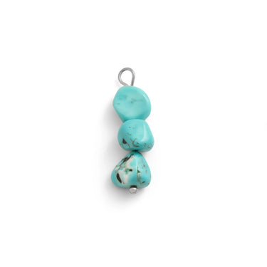 Silver Triple Turquoise Stone Charm