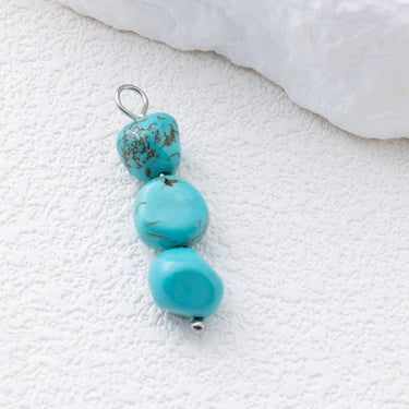 Silver Triple Turquoise Stone Charm