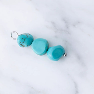 Silver Triple Turquoise Stone Charm