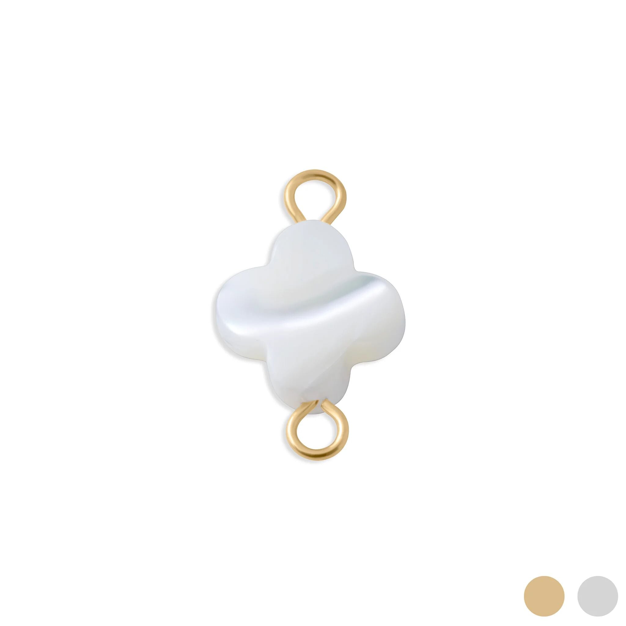 Gold Floral MOP Connector Charm