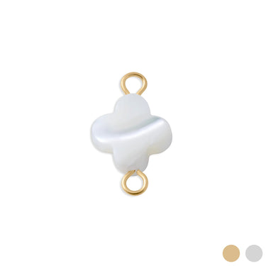 Gold Floral MOP Connector Charm