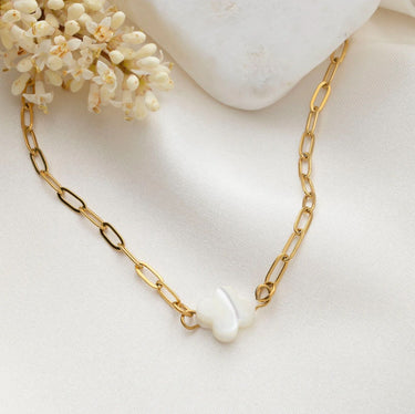 Gold Floral MOP Connector Charm