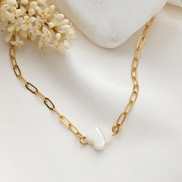 Gold Floral MOP Connector Charm