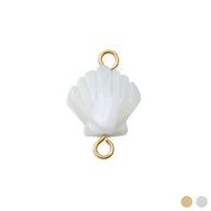 18K Gold PVD Stainless Steel MOP Seashell Connector Charm- gold main 