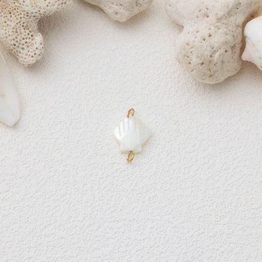Gold MOP Seashell Connector Charm